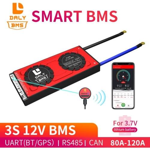 Smart BMS 3S 12V 80A 100A 120A Bluetooth 485 to USB device NTC UART software togther Lion LiFepo4 Battery protection Board BMS