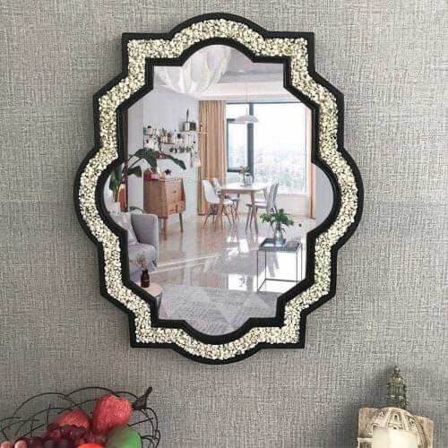 Modern Stone Bathroom Mirror Wall-Mounted Toilet Decorative Mirror New Chinese Style Dressing Hallway Toilet Wash Toilet Mirror