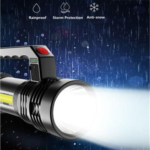 Led Flashlight Ultra Bright Torch Camping Light 4 Switch Mode Waterproof Led Flashlight Powerful COB High Power Led Flashlights