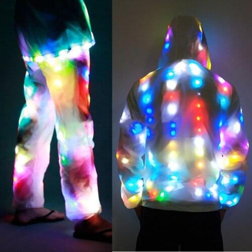 Dancing LED Growing Lighting Robot Suits Colorful Led Luminous Costume Clothes Clothing with Pants Couple Set Event Party Suppli