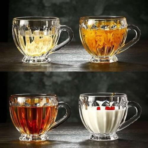 Heat Resistant Crystal Glass Mug Milk Tea Coffee Cup Cocktail Glass Household Transparent Drinkware
