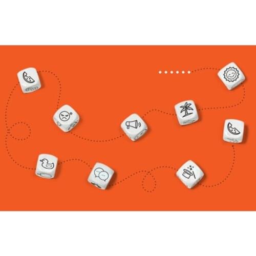 Funny 6 Sided Games Round Cornered Story Pattern Educational Toys Puzzle Board Game Dice ForFamily Kid Parents