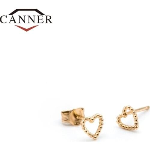 Simple Cute Mini heart-shaped Stud Earrings for Women 925 Sterling Silver love sweet INS Earrings Girls Fashion Gift