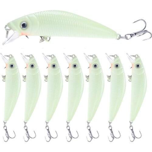 1PCS 70mm/8g 3D Luminous Artificial Hard Jig Sinking Wobblers Hard Bait Artificial Crankbait Night Fishing Pesca Fishing