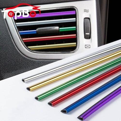 10pcs DIY Car Plating Air Outlet Trim Strip Interior Air Vent Grille Switch Rim Trim Outlet Decor Strip Car-styling Accessories