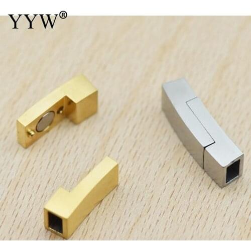 10pcs Stainless Steel Magnetic Clasps For Leather Bracelet Lace Buckles Connectors Jewelry Making Closure Accessories Black 6mm