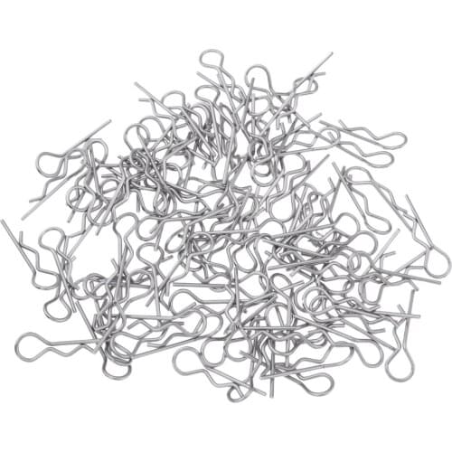 100pcs Metal R-shaped Body Clips Replacement Parts for 1/8 1/10 RC Car