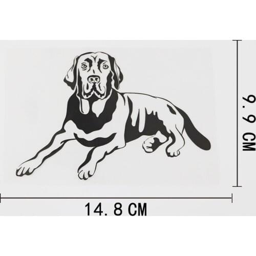 14.8CMX9.9CM Labrador Dog Canine Lying Down Vinyl Car Sticker Black/Silver 8A-0541