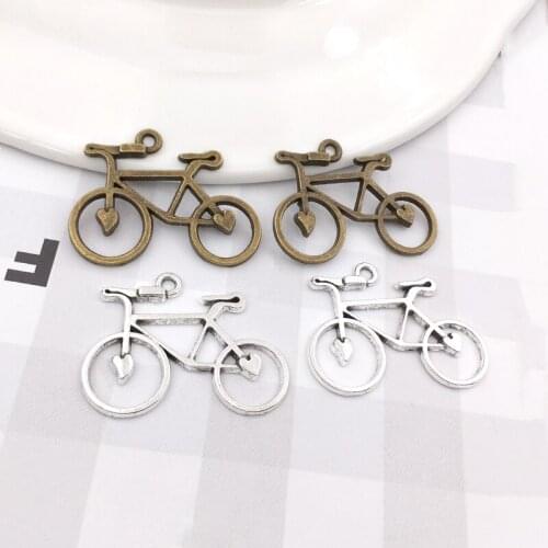 20Pcs Bicycle Charms Pendants 20mm x 23mm DIY Jewelry Making Alloy Findings Accessory For Necklaces Earrings