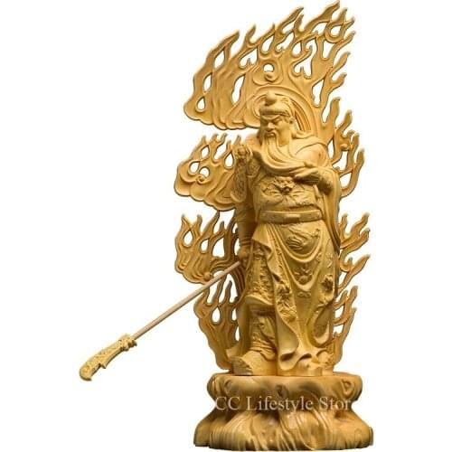 27CM Wood people sculpture Dynasty Warriors Guan Yu vintage craft home decoration chinese Christmas gift historical figure gong