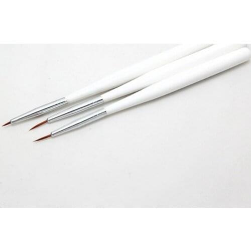 3Pcs French Acrylic Nail Art Brushes Salon Liner Painting Drawing Pen Brush Tool Set Kit For Decorations Chic Design
