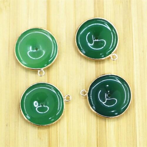 4pcs/lot Free Shipping New Good Quality Natural Green Aventurine Gogo Donut Pendants Beads 26mm for Jewelry Making Wholesale