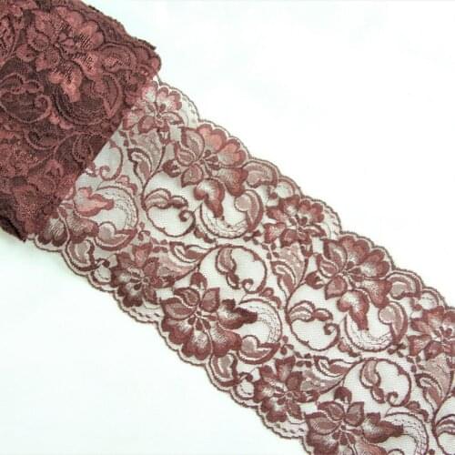 5 Yard/Lot Stretch lace trim wide 15cm Handmade DIY underclothes Bra sewing lash fabric garment accessories white grey brown