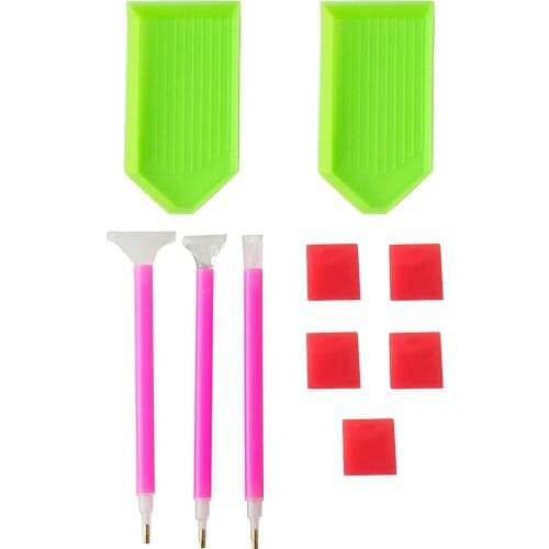 DIY Diamond Painting Accessories 5D Diamond Painting Cross Stitch Embroidery Pen Tools Set Mosaic Glue Tray Pen Kit