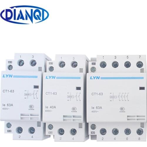 Auxiliar de partida KOHTAKTOP CT1 CT1-63 32A 40A 63A 4P 220V 230V 50or60HZ Din rail Household AC Contactor Starter