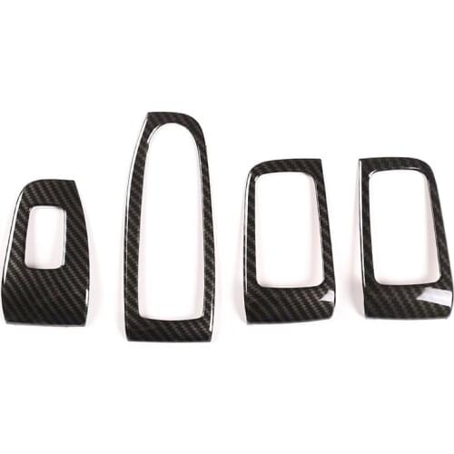 Carbon Fiber Car Window Lift Button Switch Frame Cover Trim for Mercedes-Benz S-Class W222 2014-2020