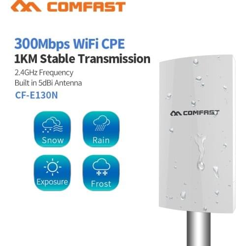 1KM WIFI Range Wireless Outdoor CPE Router WIFI Extender 2.4G 300Mbps WiFi Bridge Access Point AP Antenna WI-FI Repeater CF-E130