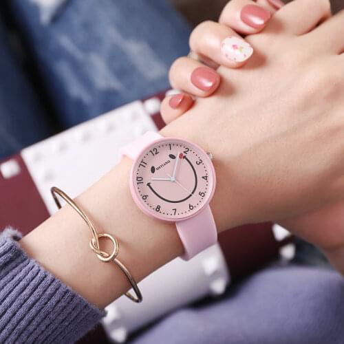 Silicone Soft Strap Women Watch for Children Life Waterproof Student Smile kids watches Smiley face Girls boys Jelly Clock gift