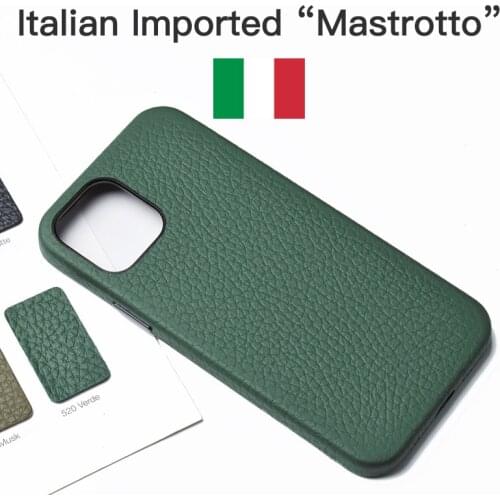 Italian Mastrotto Genuine Leather Case for iPhone 12 Pro Max 11 Xs Luxury High-end Supercar Cowhide Fashion Phone Cases Cover