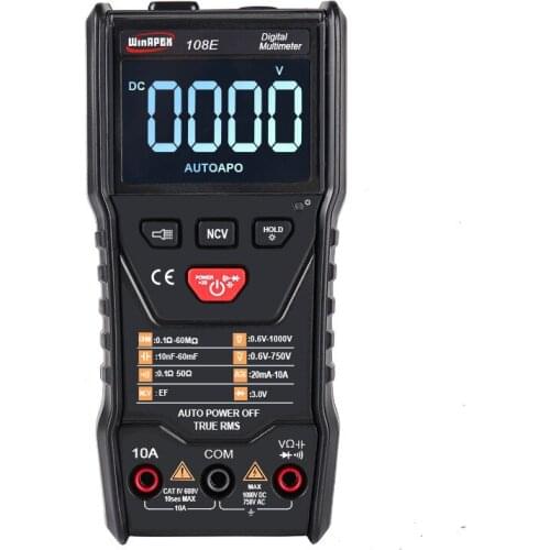 WinAPEX 108E 6000 count Digital Multimeter Auto Range Measure AC/DC Voltage Current Capacitance Resistance Meter LCD Display
