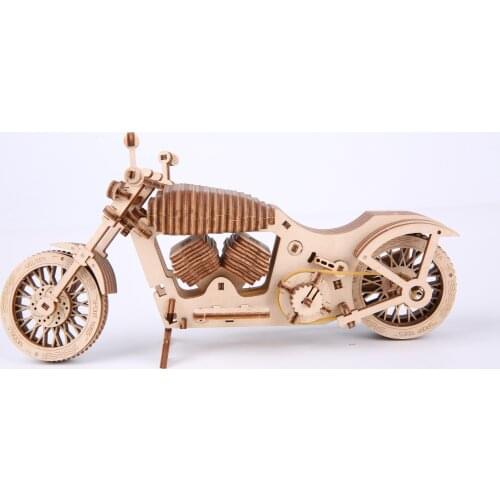 3D Wooden Mechanical Model Creative 3D Three-dimensional Jigsaw Puzzle Manual DIY Fighting Motorcycle Toy Birthday Gift