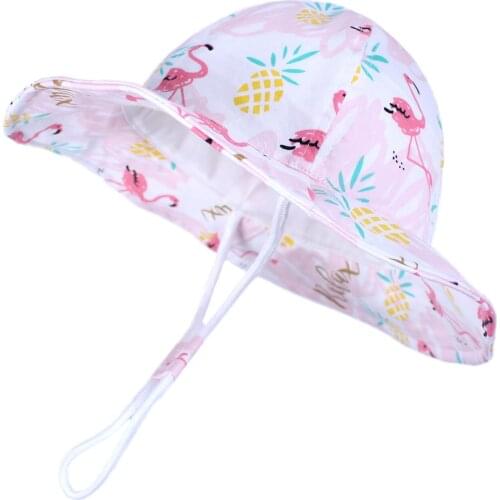 Connectyle Baby Kids Sun Protection Hat Cute Cartoon Cotton Adjustable And Foldable Summer Bucket Hat for Boys Girls 6M-8T