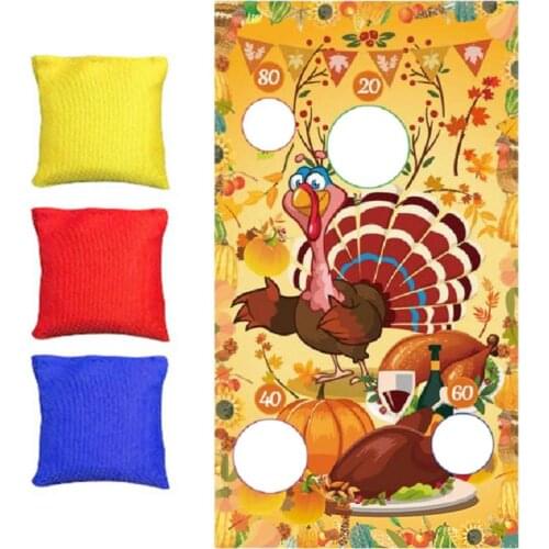 Outdoors Bean Bag Toss Game With 3 Bean Bags Thanksgiving Decorations Washable And Reusable Material