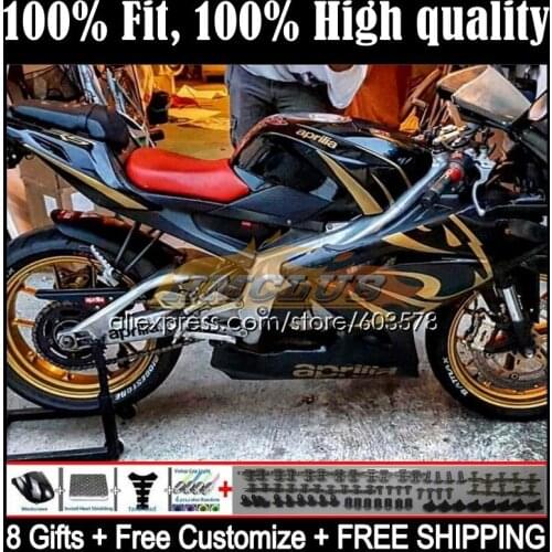 Injection For Aprilia RS-125 RS 125 RS4 54CL.130 RSV125 2006 2007 2008 2009 2010 2011 RS125 06 07 08 09 11 Fairings Gold black