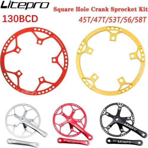 Litepro folding bicycle crank set Square hole crank sprocket crank left and right rocker arms, the left and right arms are 170mm