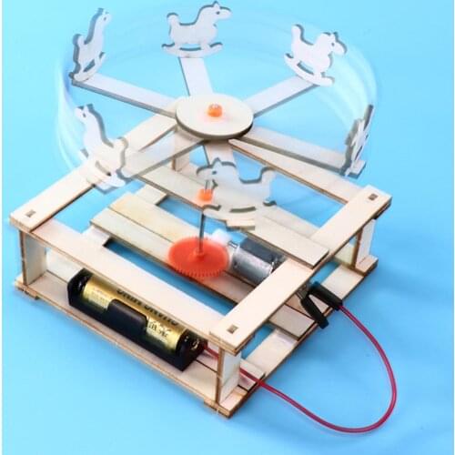 Creative DIY Merry-Go-Round Children Kids Electric Physical Science Experiment Educational Toys for Childrens Day Puzzle Gifts