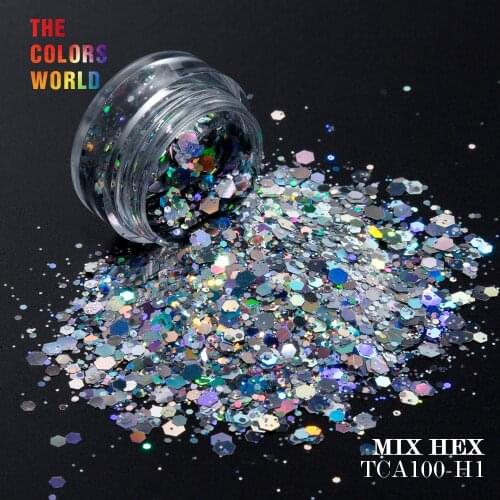 TCT-082 Chunky Mix Shape Laser Color Nail Glitter For Nail Art DIY Decoration Body Art Decoration Makeup FacePainting Manual DIY