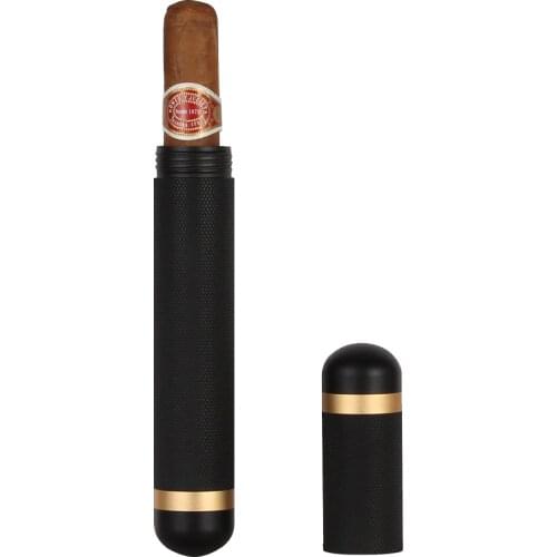 GALINER Metal Cigar Case Tube Portable Travel Cigar Humidor Holder Gold Black Mini Zigarren Box Outdoor Pocket Tool