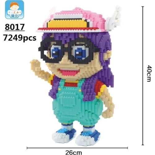 Big size Cute Anime Building Bricks Xizai Connection Blocks Arale Auction Figures Block Toys for Children Xmas Girls Gift 8017