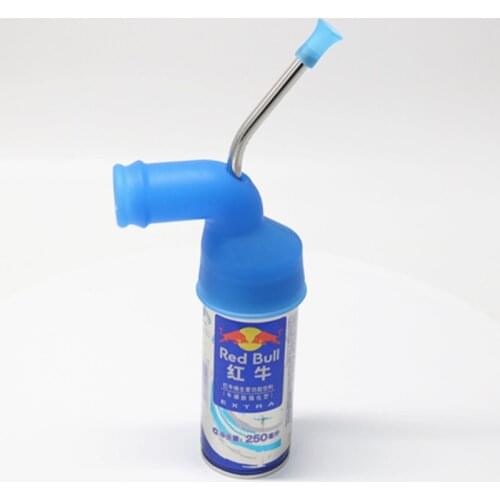 Mini Beer Cans Snorkel Sky Blue Color Comfortable Mood Out Camping Picnic Barbecue Drink Tool