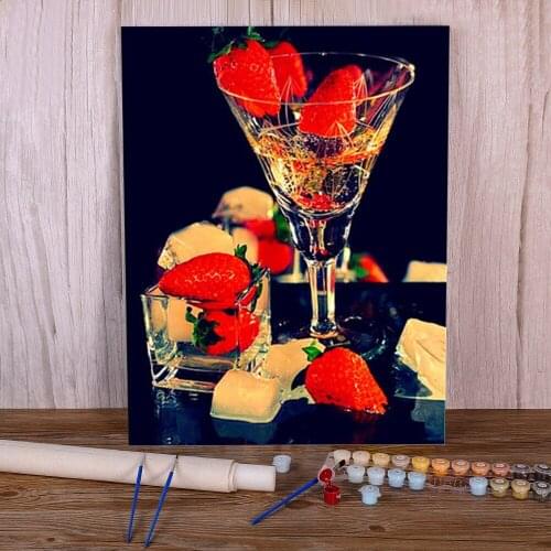 Fruit Grape Coloring By Numbers Painting Complete Kit Oil Paints 50*70 Boards By Numbers Decorative Paintings Wholesale