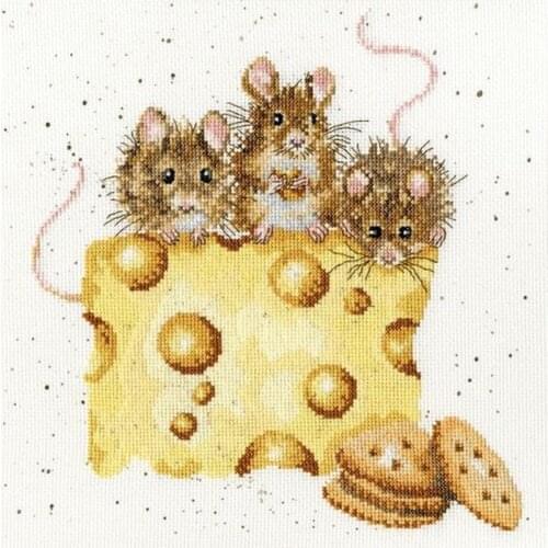 2021 Gold Collection Embroidery Crackers about Cheese DIY Cross Stitch Kit with 100% Cotton Floss & Free Shipping for Home Decor