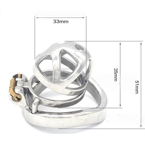 Stainless Steel Male Chastity Devices Cock Cage Curved Ring Lockable Sex Toys For Men 3 Size Penis Ring 45 Mm Cock Lock