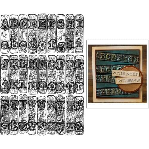 2021 New 3D Embossed Folder For DIY Making English Alphabet Background Greeting Card Scrapbooking No Stamps Metal Cutting Dies