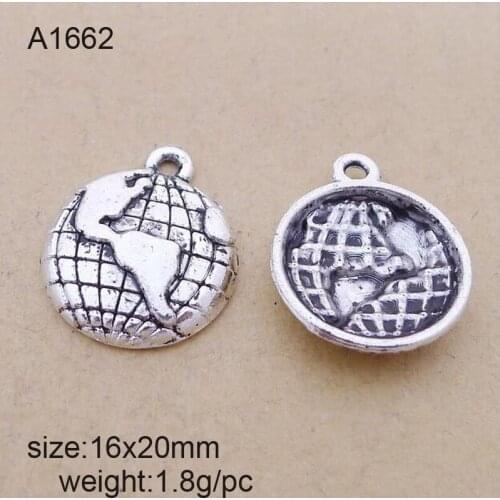25pcs/lot 16x20mm Zinc Alloy Antique Silver Tellurion DIY Charms Pendants