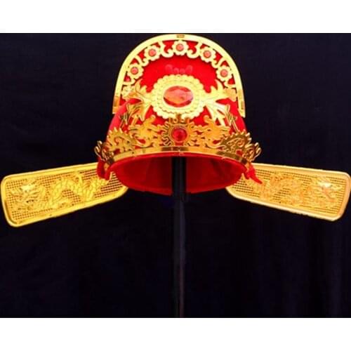Adjustable The God Of Wealth Cosplay Hat Chinese Opera Hat Ancient Dynasty Wedding Cap New Year Festival Performance Headdress