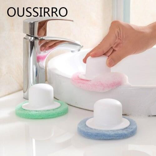 Strong Scrub Brush With Handle Bathtub Brush Decontamination Sponge Brush Clean Toilet Scrub Brush Kitchen Wash Cleaning ToolS