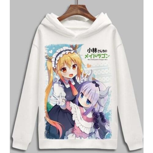 Miss Kobayashis Dragon Maid Cosplay Hoodie Cartoon Toru KannaKamui Print Fleece Sweatshirt Hoodies Pullover Top Clothes Costume
