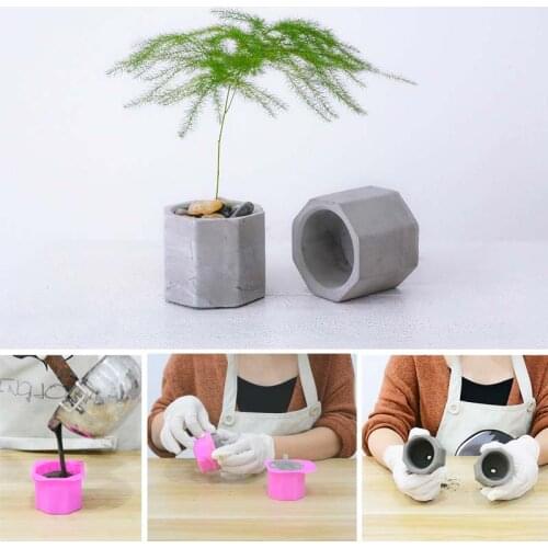 Octagonal Silicone concrete flower pot mold silicone candle holder mold Succulent flower pot mould Candlestick mold