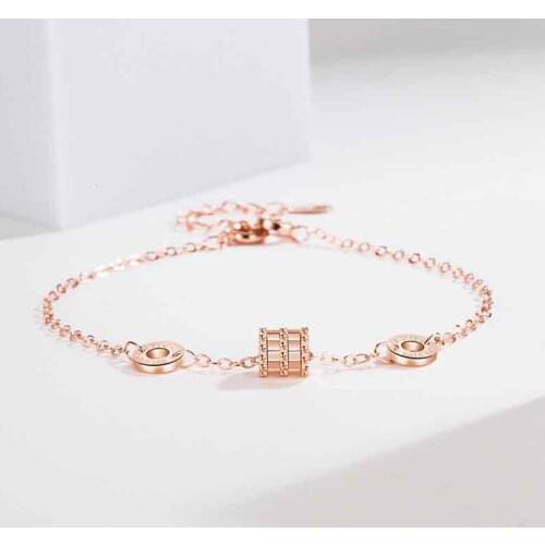 KOFSAC 2021 New Fashion 925 Sterling Silver Jewelry Small Cylinder Bracelets For Women Anniversary Gift Lady Party Accessories