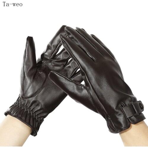 Ta-weo Unisex Winter Outdoor Anti-slip Sports Motorcycle Bicycle Riding Gloves, Windproof Waterproof Faux Leather Gloves