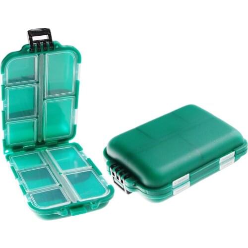10 Compartments Mini Fishing Tackle Box Fish Lures Hooks Baits Plastic Storage Holder Square Case Fishing Accessories