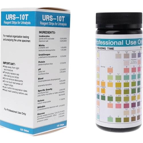 100 Strips URS-10T Urinalysis Reagent Strips 10 Parameters Urine Test Strip