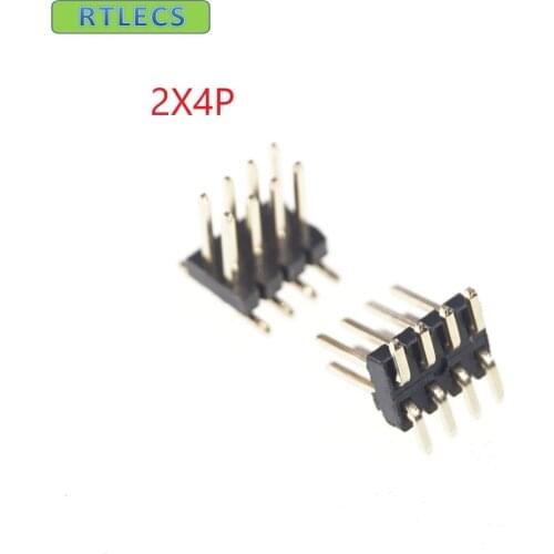 100 pcs 2x4 P 8 Pin 1.27 mm male Header Dual row Straight PCB SMT male Pin Headers Rohs Lead free
