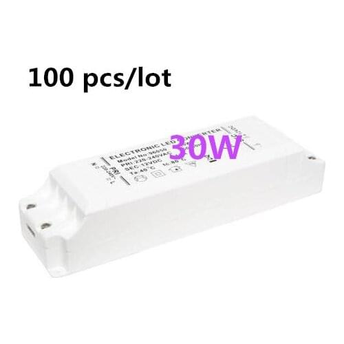 100pcs high quality LED DRIVER led transformer adapter 12vdc output 30w plastic cover 220v to 12v for led strip mr11 mr16 12vdc