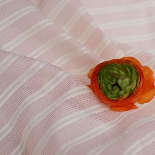 Natural 17%Silk 83% Cotton High Quality Yarn-dyed Fabric For Sewing Cloth Dresses Robe Summer Thin DIY Handmade Designer